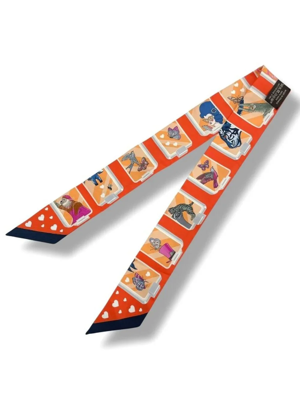 Hermes Scarf Twill Silk Story Orange